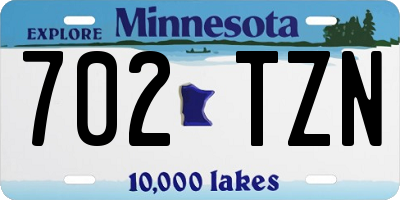 MN license plate 702TZN