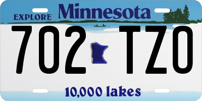 MN license plate 702TZO