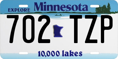 MN license plate 702TZP