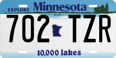 MN license plate 702TZR