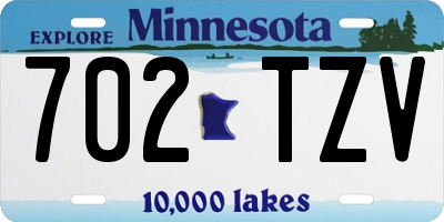 MN license plate 702TZV