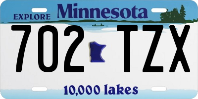 MN license plate 702TZX