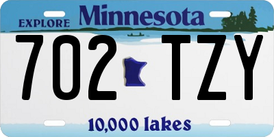 MN license plate 702TZY