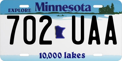 MN license plate 702UAA