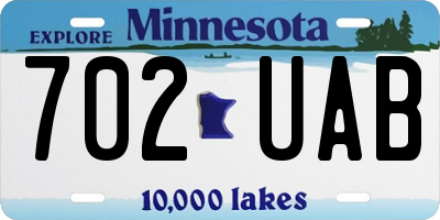 MN license plate 702UAB