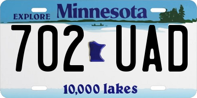 MN license plate 702UAD