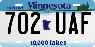 MN license plate 702UAF