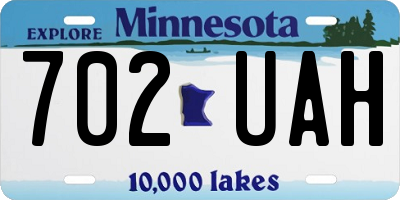 MN license plate 702UAH