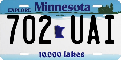 MN license plate 702UAI