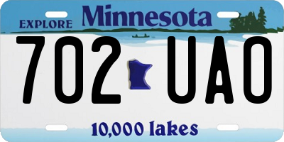MN license plate 702UAO