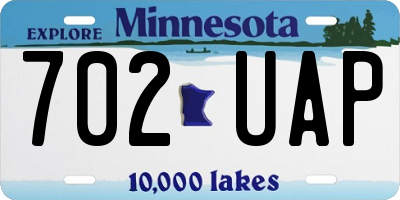 MN license plate 702UAP