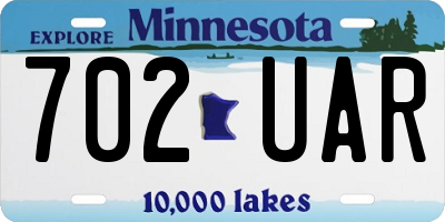MN license plate 702UAR