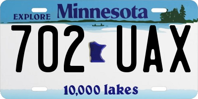 MN license plate 702UAX