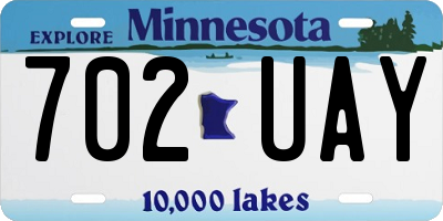 MN license plate 702UAY