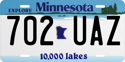 MN license plate 702UAZ