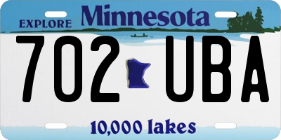 MN license plate 702UBA