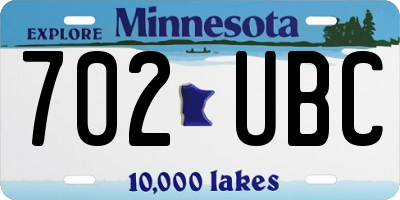 MN license plate 702UBC