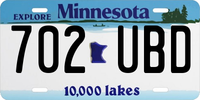 MN license plate 702UBD