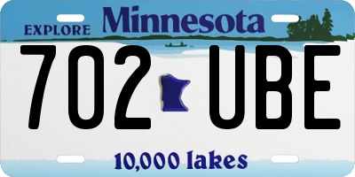 MN license plate 702UBE