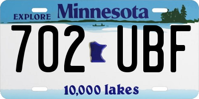 MN license plate 702UBF