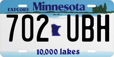MN license plate 702UBH