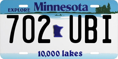 MN license plate 702UBI