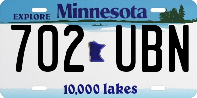 MN license plate 702UBN