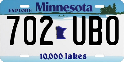 MN license plate 702UBO