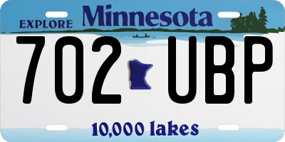 MN license plate 702UBP