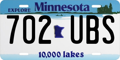 MN license plate 702UBS