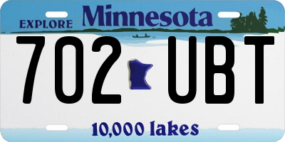 MN license plate 702UBT