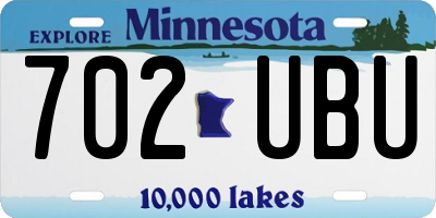 MN license plate 702UBU