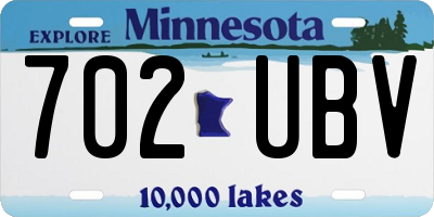 MN license plate 702UBV