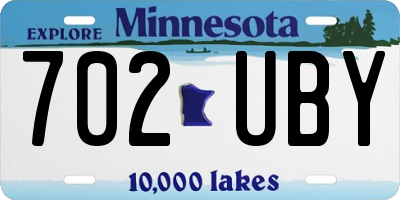 MN license plate 702UBY