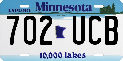 MN license plate 702UCB