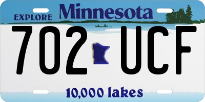MN license plate 702UCF