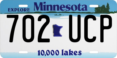 MN license plate 702UCP