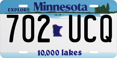 MN license plate 702UCQ