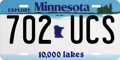 MN license plate 702UCS