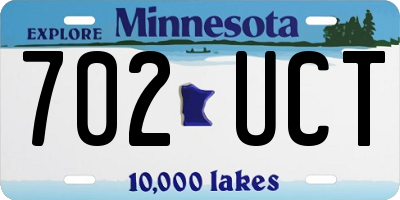 MN license plate 702UCT