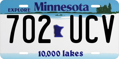 MN license plate 702UCV