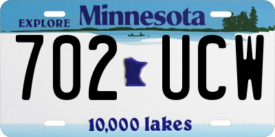 MN license plate 702UCW