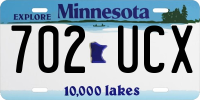 MN license plate 702UCX