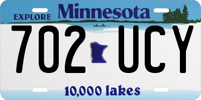 MN license plate 702UCY