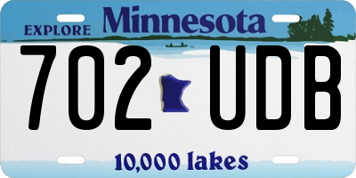 MN license plate 702UDB
