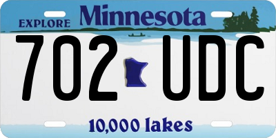MN license plate 702UDC