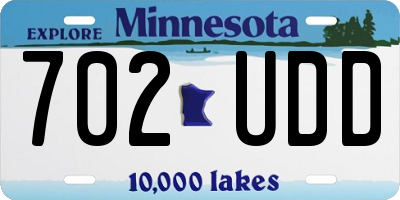 MN license plate 702UDD