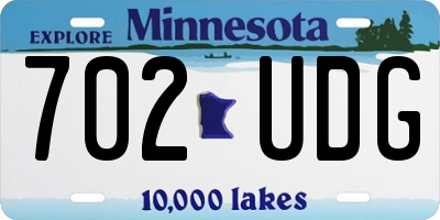 MN license plate 702UDG