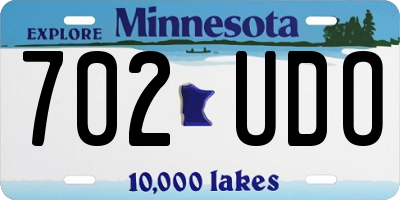 MN license plate 702UDO
