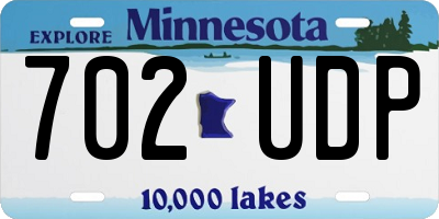 MN license plate 702UDP